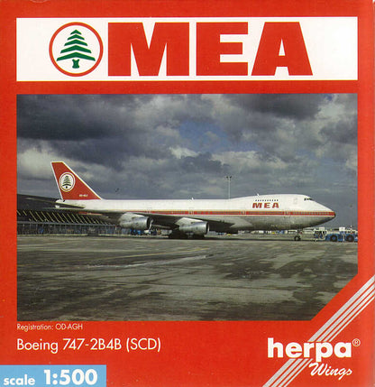 Herpa Wings 1:500 MEA Boeing 747-2B4B (SCD) Herpa Wings 1:500 MEA Boeing 747-2B4B (SCD) 502658 - Chester Model Centre