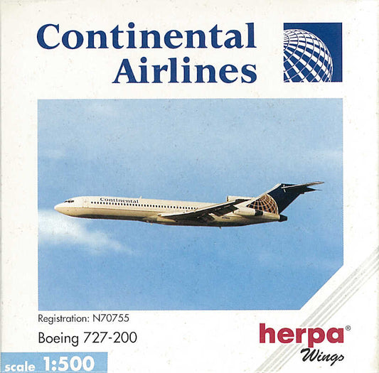 Herpa Wings 1:500 Continental Airlines Boeing 727-200 503051 - Chester Model Centre