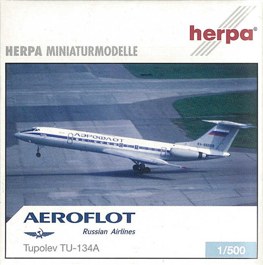 Herpa Wings 510585 Aeroflot Russian Airlines Tupolev TU-134A (1:500) - Chester Model Centre