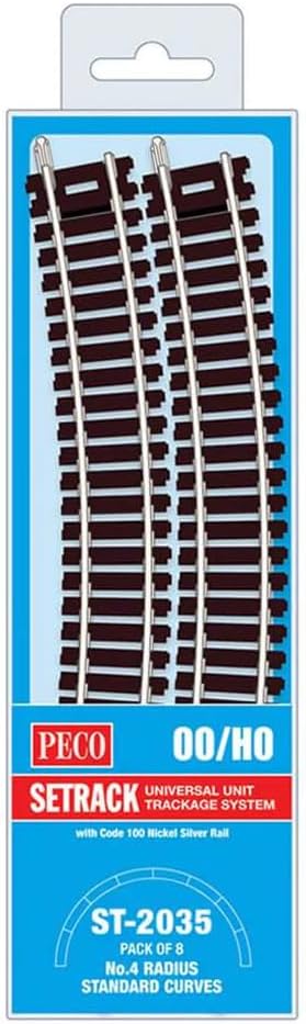 Peco ST-2035 Standard Curve, 4th Radius (Pack of 8) - Chester Model Centre