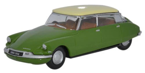 Oxford Diecast Sherwood Green/Daffodil Citroen DS19 - 1:76 Scale - Chester Model Centre