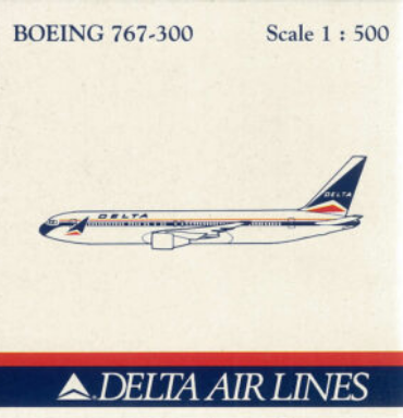 Schabak 82721 Delta Airlines Boeing 767-300 (1:500) - Chester Model Centre