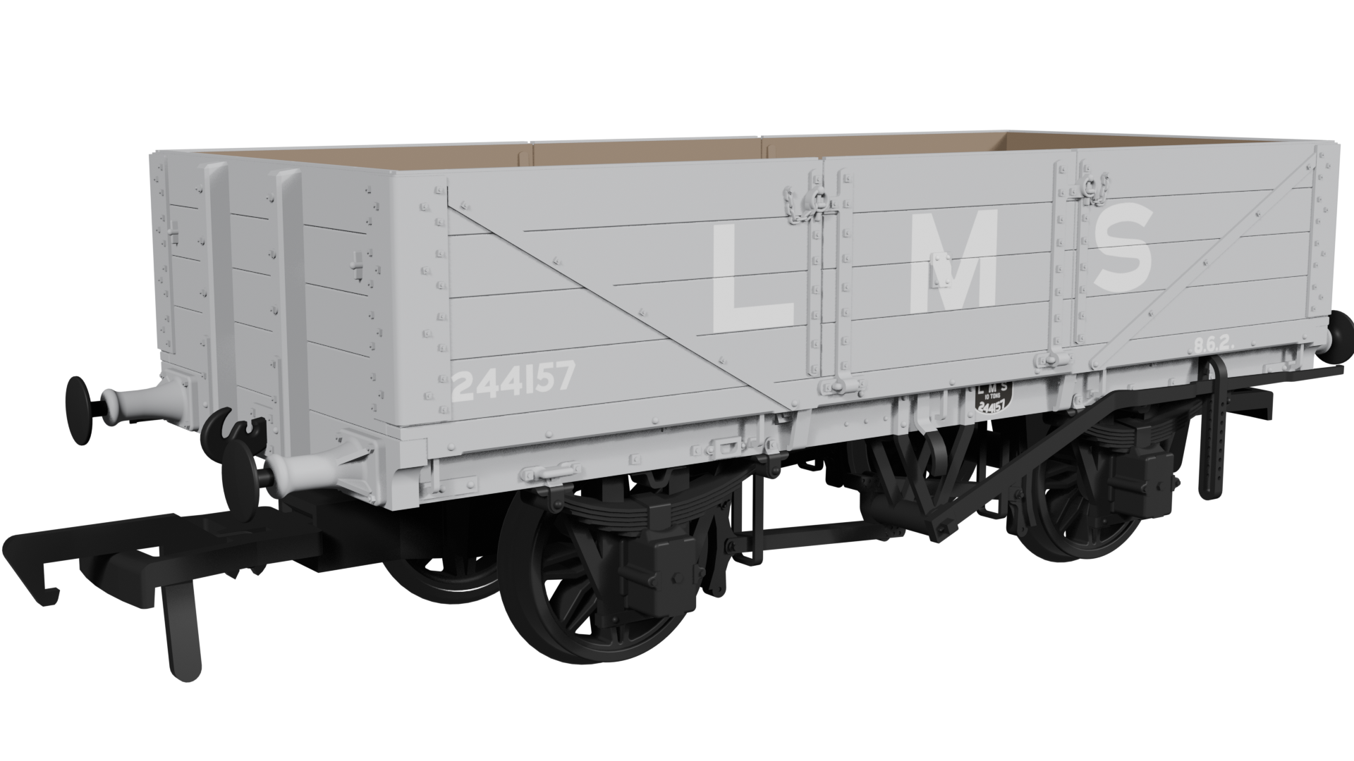 Rapido LNWR D84 4-Plank Open – No.244157 LMS Grey (pre-1936) - Chester Model Centre