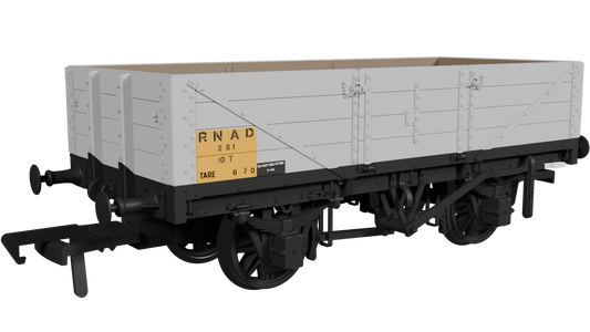 Rapido LNWR D84 4-Plank Open – No.281 RNAD Grey - Chester Model Centre