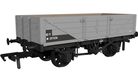 Rapido LNWR D90 4-Plank Open – No.257236 BR Grey - Chester Model Centre