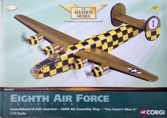 Corgi AA34007 Consolidated B-24D Liberator Diecast Model USAAF 448th BG, #41-23809 You Cawn't Miss It, RAF Bungay, England, February 1944, Formation Assembly Ship - Chester Model Centre