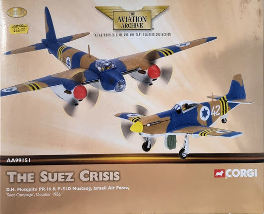 Corgi AA99151 IDF/AF, Israel, Suez Campaign 1956, Mustang and Mosquito 2-Piece Set - Chester Model Centre