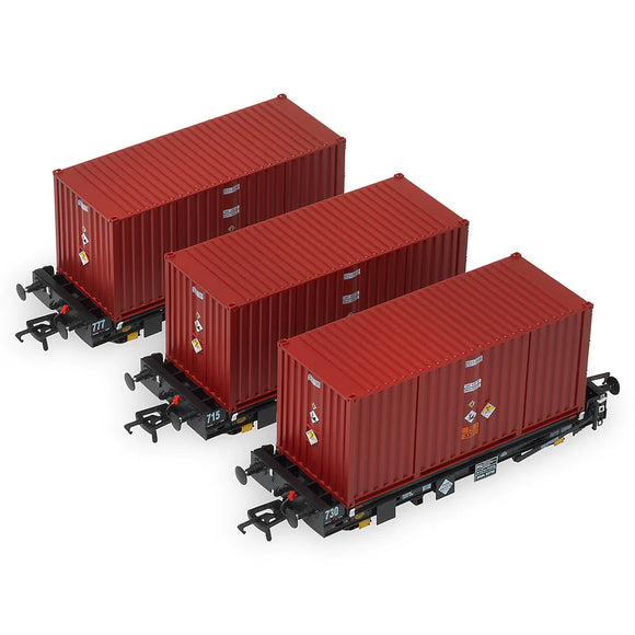 Accurascale OO Gauge PFA Container Wagon - DRS LLNW - 2031 Container Pack 4 - Chester Model Centre