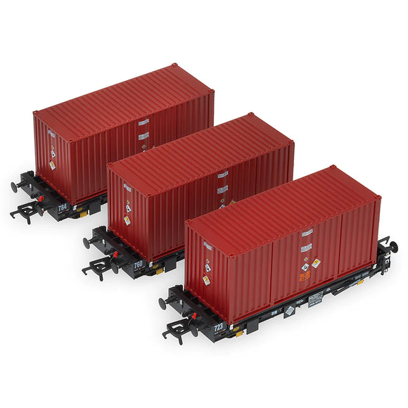 Accurascale OO Gauge PFA Container Wagon - DRS LLNW - 2031 Container Pack 5 - Chester Model Centre