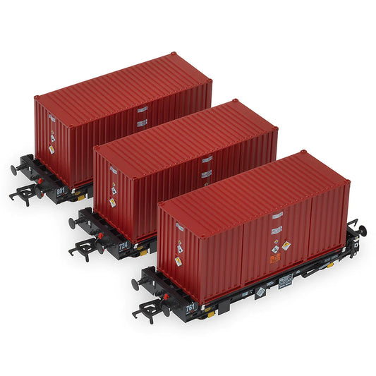 Accurascale OO Gauge PFA Container Wagon - DRS LLNW - 2031 Container Pack 6 - Chester Model Centre