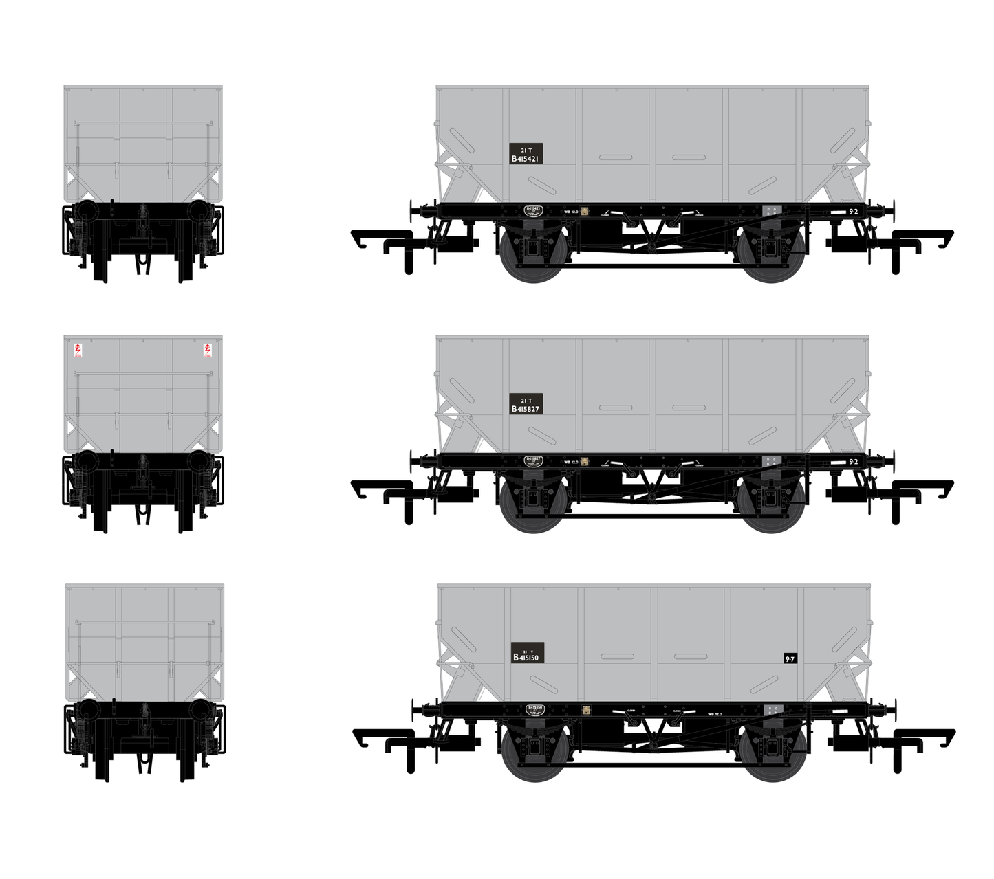ACCURASCALE (ACC2532) BR HOPPER 21T Triple Pack A (BR Freight Grey) - Chester Model Centre