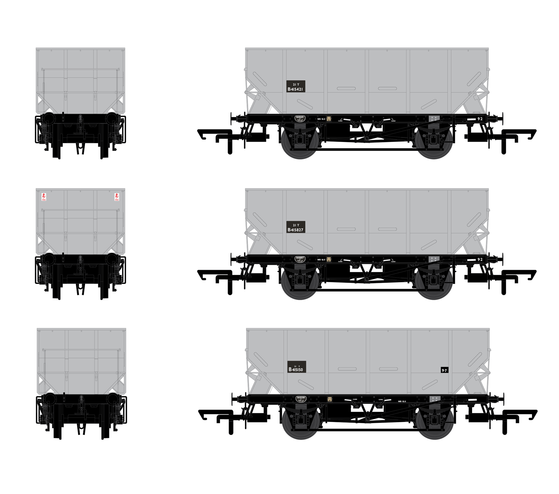 ACCURASCALE (ACC2532) BR HOPPER 21T Triple Pack A (BR Freight Grey) - Chester Model Centre