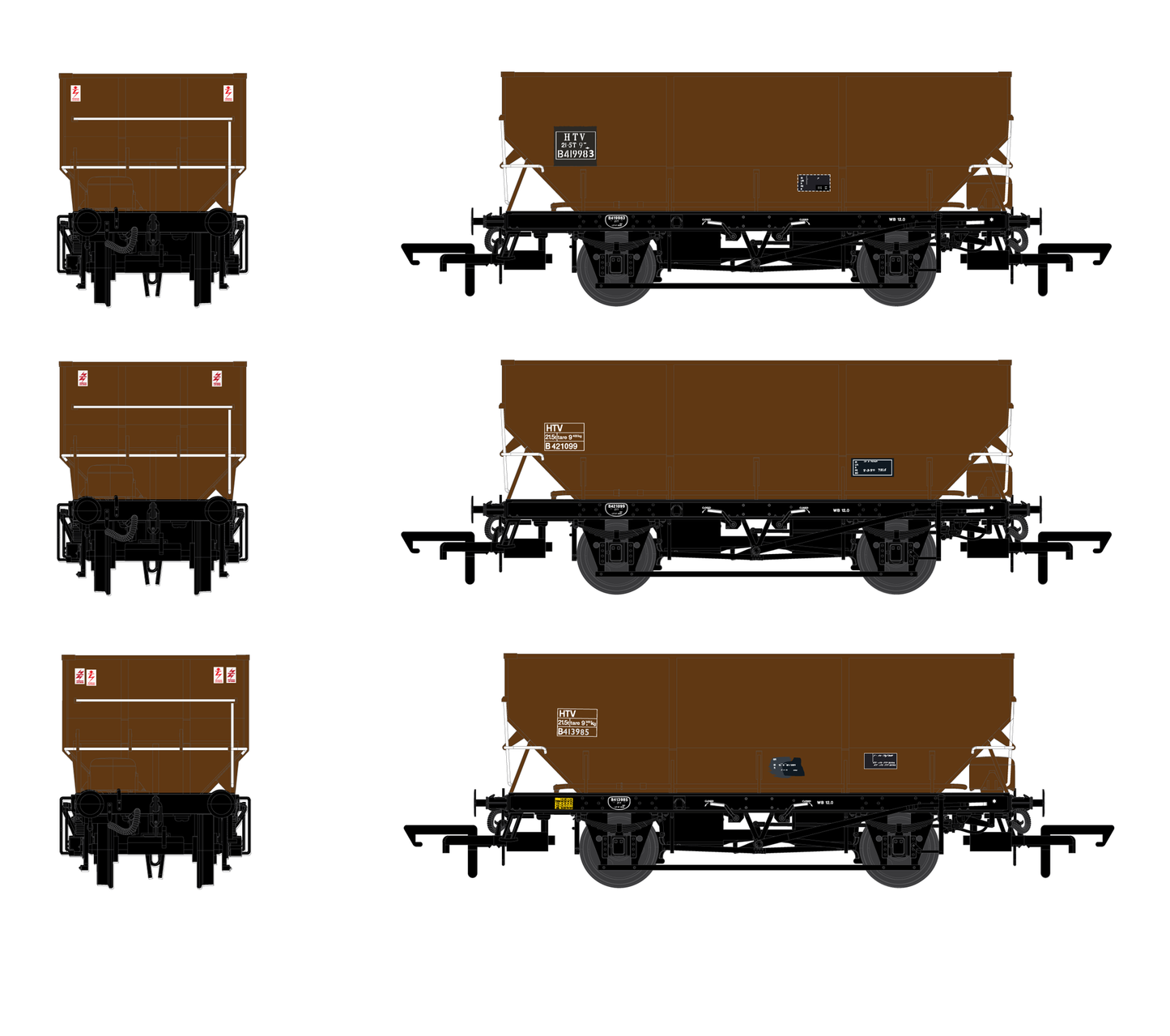 ACCURASCALE (ACC2541) BR HOPPER HTV Triple Pack H - BR Bauxite - Chester Model Centre