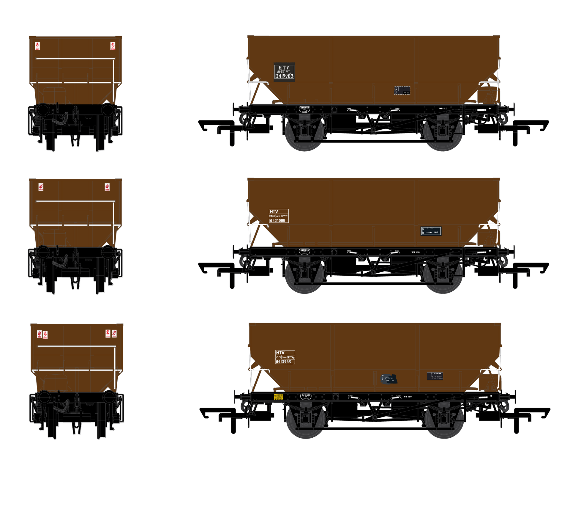 ACCURASCALE (ACC2541) BR HOPPER HTV Triple Pack H - BR Bauxite - Chester Model Centre