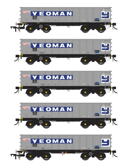 ACCURASCALE ACC2962 PTA Hoppers Pack 1 (Inners and Outers)  FOSTER YEOMAN Silver (CIAB) with working tail light Era 8/9