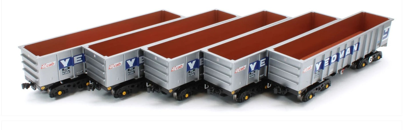 ACCURASCALE ACC2963 Set of 5 PTA Hoppers Pack 2 - Foster Yeoman Silver (CAIB) Wagons Era 8/9