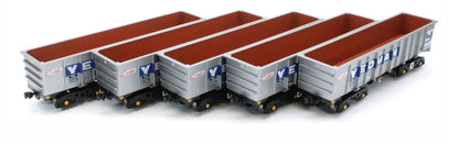 ACCURASCALE ACC2963 Set of 5 PTA Hoppers Pack 2 - Foster Yeoman Silver (CAIB) Wagons Era 8/9
