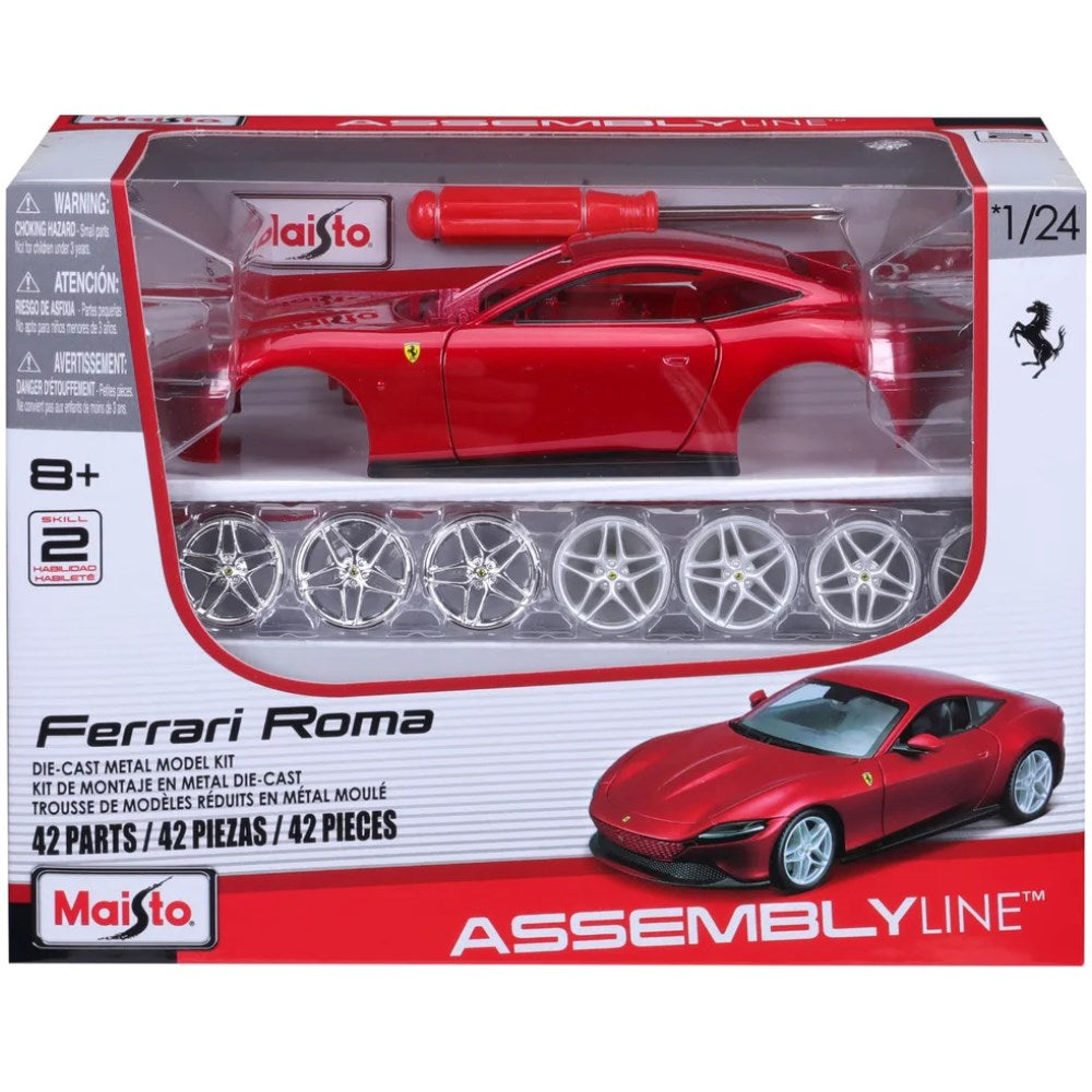 MAISTO #39139 1/24 Scale Die-Cast Ferrari Roma Model Kit - Red (42 parts) - Chester Model Centre