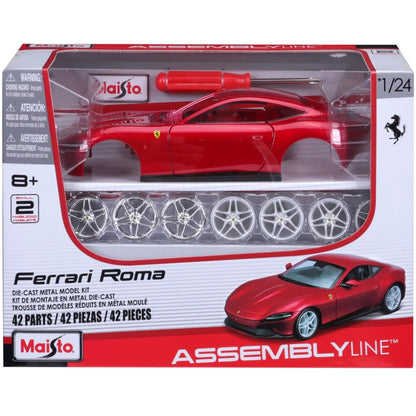 MAISTO #39139 1/24 Scale Die-Cast Ferrari Roma Model Kit - Red (42 parts) - Chester Model Centre