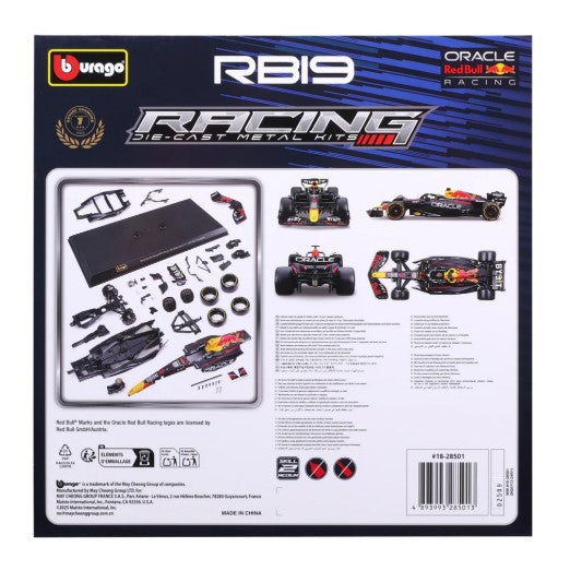 Bburago #18-28506 1/24 Scale Die-Cast Red Bull RB19 2023 #1 Max Verstappen Model Car Kit