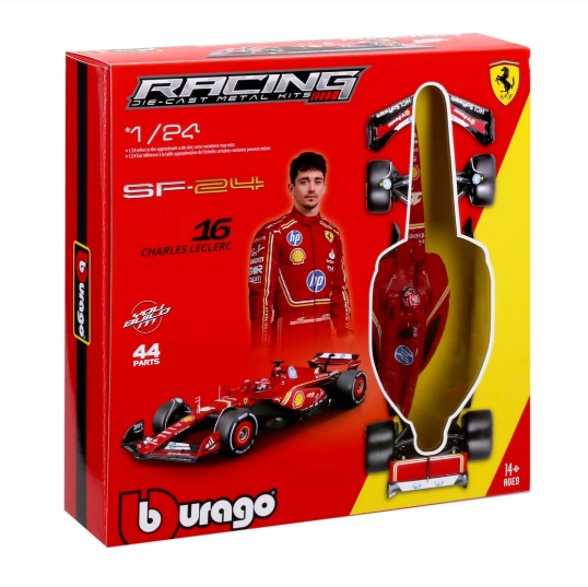 Bburago #18-26856 1/24 Scale Ferrari SF-24 #16 Die-Cast Metal Kit Charles Leclerc