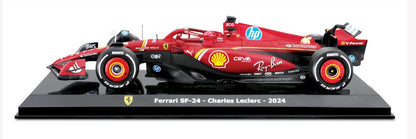 Bburago #18-26856 1/24 Scale Ferrari SF-24 #16 Die-Cast Metal Kit Charles Leclerc