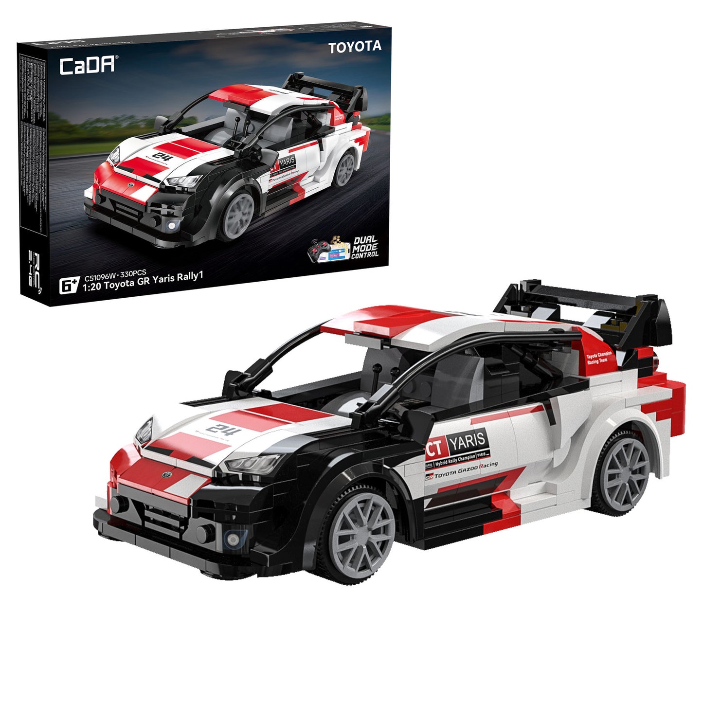 CaDa C51096W 1:20 Toyota GR Yaris Rally 1 Car Dual Mode Control