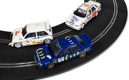 SCALEXTRIC C4612A Colin McRae - Triple Car Pack - Ford Sierra Sapphire RS Cosworth No.27 (1997), MG Metro 6R4 N.3 (2006), Subaru Impreza No.1 (1996)