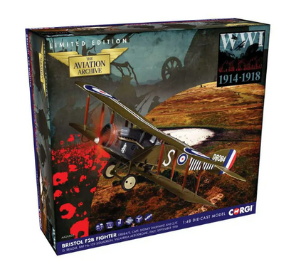 Corgi AA28802 Die-cast 1/48 Scale BRISTOL F2B Fighter D8084/S, Capt Sydney Dalrymple and 2/Lt. G Beagle, RAF No.139 Squadron, Villaverla Aerodrome, Italy, Sept 1918