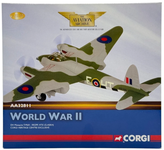 CORGI AA32811 Limited Edition 1/72 Scale DH MOSQUITO T.MkIII - RR299. HT-E (G-ASKH) Corgi Heritage Centre Exclusive - Chester Model Centre