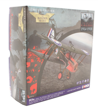 Corgi AA37710 Die-cast 1/48 Scale SE5a A8898 Captain Albert Ball VC, No.56 Squadron Royal Flying Corps, Vert Galant Aerodrome, Amiens, France, 5th May 1917, Final Victory in an SE5a