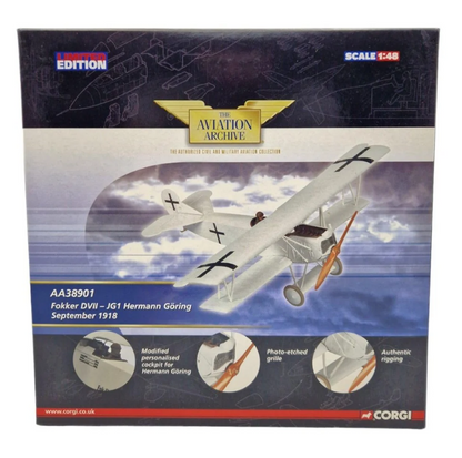 Corgi AA38901 Die-cast 1/48 Scale Fokker D.VII Imperial German Army Air Service Hermann Goering, JG1, September 1918