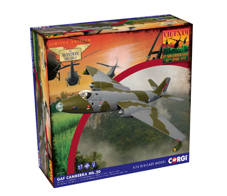 Corgi AA34710 Government Aircraft Factories GAF Canberra Mk20 A84-240 RAAF No 2 Sqn Phan Rang Air Base South - Chester Model Centre