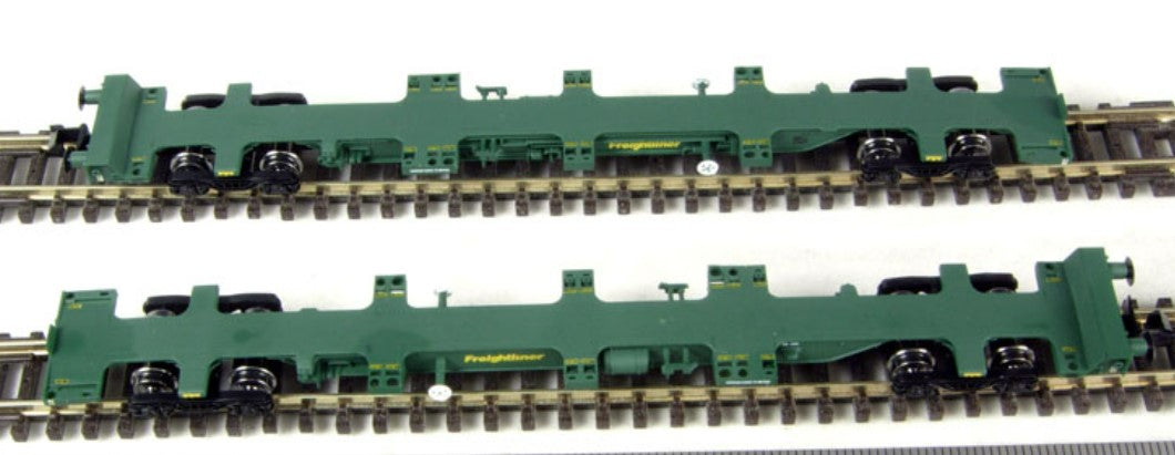 DAPOL NB-062H N Gauge Spine Wagon (Pair) - FREIGHTLINER Livery No's 640354 & 353 - Chester Model Centre