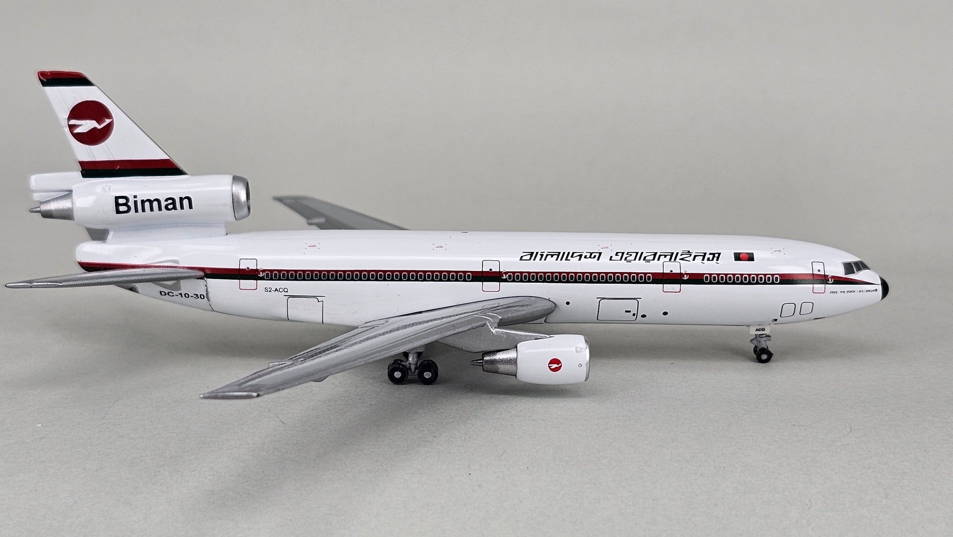 Gemini Jets Limited Edition 1:400 Scale Diecast 'Biman' DC-10 Series 30 McDonnell Douglas Bangladesh Airlines Model Aircraft. Reg No. S2-ACQ tem Number: GJBBC353 - Chester Model Centre