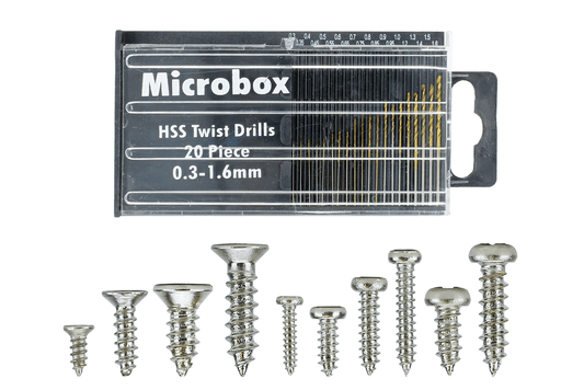 DCC Concepts DCS-Mset Mega Screw Set 16x 60 Vials (w/20 Drill Bit Set) - Chester Model Centre