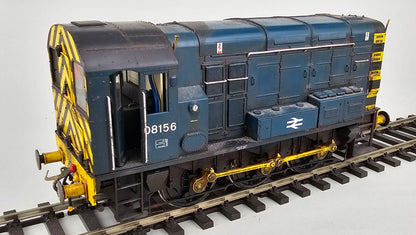 DAPOL 7D-008-011 O Gauge Class 08 D8173 No Ladders (Renumbered and Weathered as 08156) BR Blue, DCC & Sound Fitted - Chester Model Centre