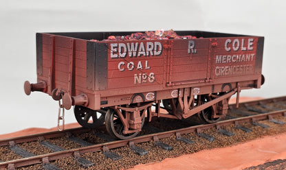 DAPOL 7F-051-022W 5 Plank Open Wagon 'Edward R. Cole' No.6 (Weathered) - Chester Model Centre