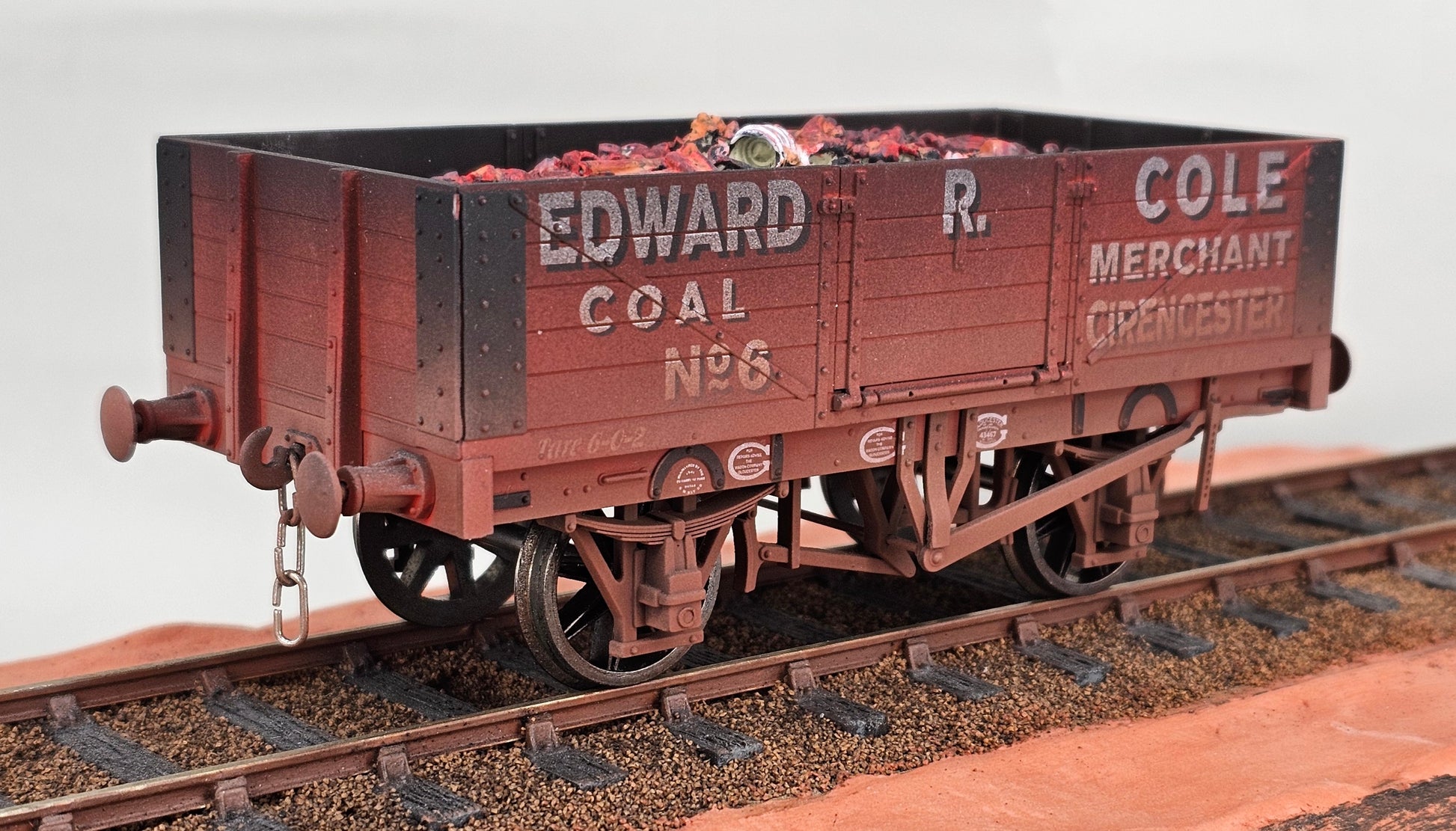 DAPOL 7F-051-022W 5 Plank Open Wagon 'Edward R. Cole' No.6 (Weathered) - Chester Model Centre