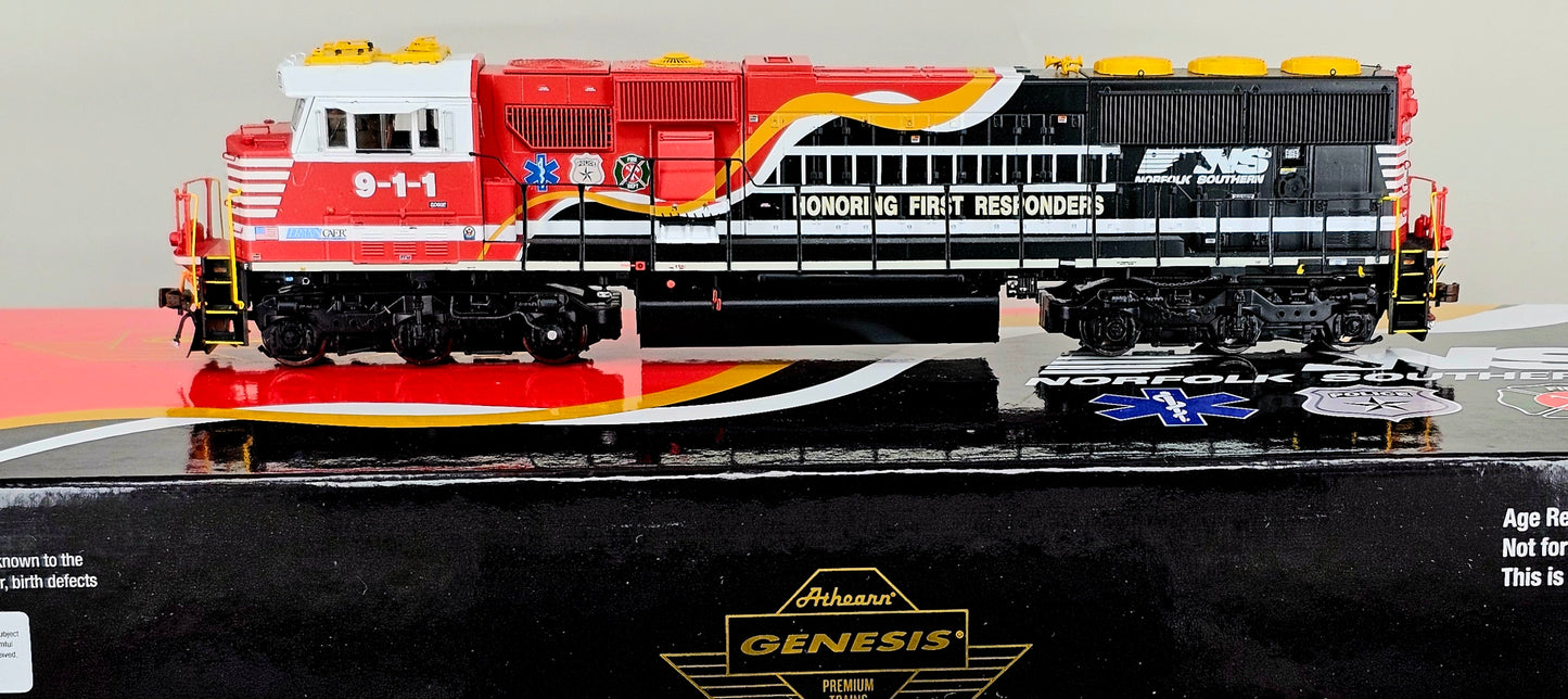 ATHEARN Genesis HO Scale ATHG65250 Norfolk Southern SD60E in 9-1-1 Livery DCC and Sound Fitted with Tsunami 2 Decoder.