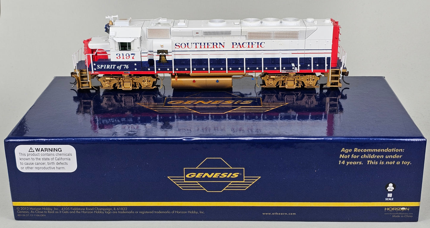 ATHEARN Genesis HO Scale ATHG40758 Southern Pacific GP40P-2 No.3197 'Spirit of '76' Livery (DCC Ready - 21 pin socket) - Chester Model Centre