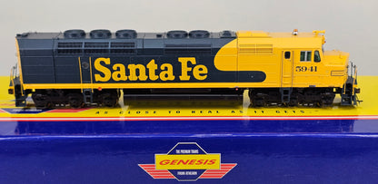 ATHEARN Genesis HO Scale G67628 Santa Fe FP45 (5941) Locomotive in Blue/Yellow Livery (Sound Fitted) - Chester Model Centre
