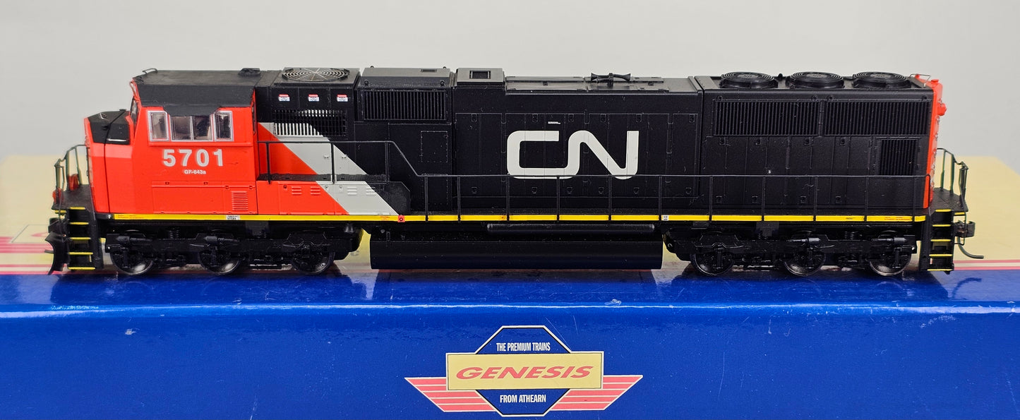 ATHEARN Genesis HO Scale 0G6140 SD751 Canadian National #1 Locomotive No.5701 in Black, Red and Grey Livery (DCC Ready) - Chester Model Centre
