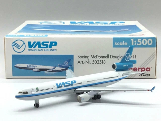 Herpa Wings 503518 Vasp Brazilian Airlines Boeing McDonnell Douglas MD-11 (1:500) - Chester Model Centre