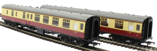 HORNBY Two Unboxed Coaches from HORNBY R1214 East Coast Express Set- BR MK1 Brake Second Coach Crimson and Cream E34738 and BR MK1 Corridor Open No. E15713 (unboxed)