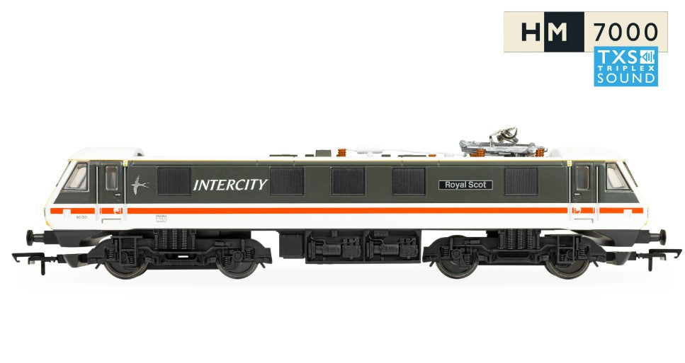 HORNBY R30529TXS RailRoad: BR - Intercity Class 90 - 'Royal Scot' 90001  90001 (DCC Sound Fitted)