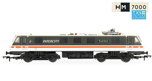 HORNBY R30529TXS RailRoad: BR - Intercity Class 90 - 'Royal Scot' 90001  90001 (DCC Sound Fitted)
