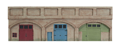 R7367 Low Relief Viaduct with Lock Ups x 2 (Red Brick)