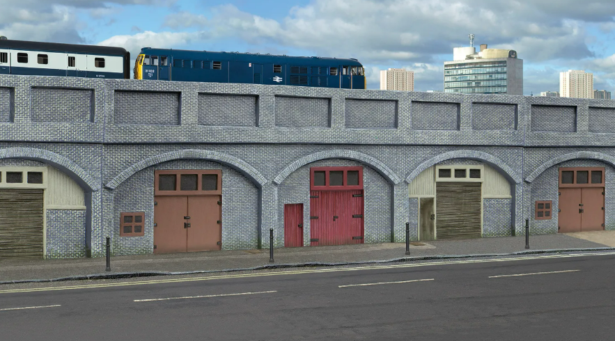R7368 Low Relief Viaduct with Lock Ups x 2 (Engineers Blue Brick)