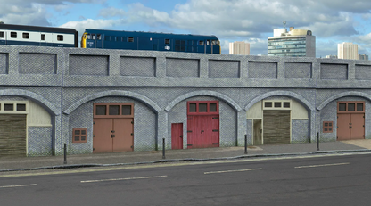 R7368 Low Relief Viaduct with Lock Ups x 2 (Engineers Blue Brick)